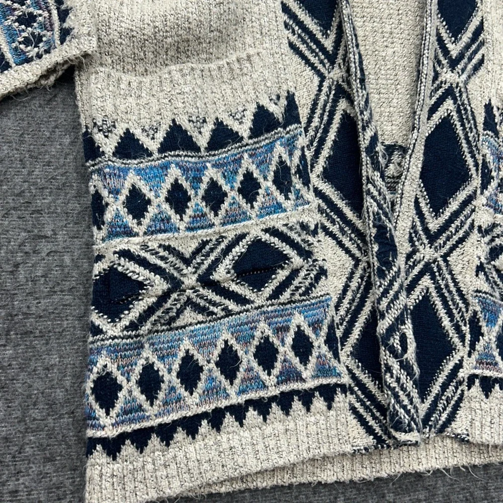 Lucky Brand Sweater Aztec XS Southwestern Geometric Cardigan Western Ranch Cabin